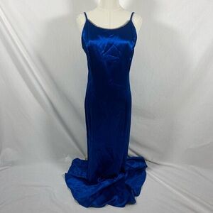 Jesscia McClintock Gunne Sax vintage blue maxi dress size 9 formal prom